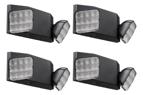 Torchstar - Pack De 4 Luces De Emergencia Led Con Batería De Respaldo, Dos Cabezas Ajustables, Certificadas Por Ul & Fcc, Ac 120/277v