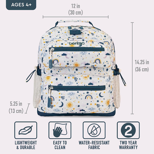 Bentgo Mochila Escolar Primaria Mod Cielo 2 Bolsas Cierre