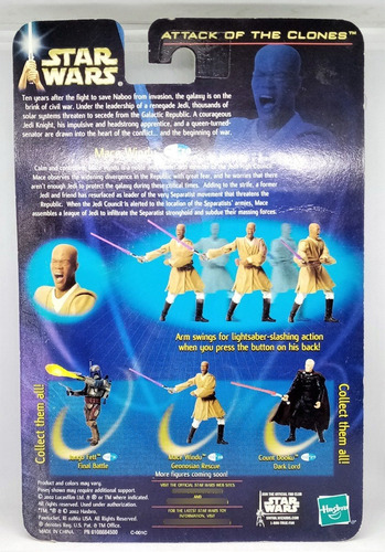 Star Wars Mace Windu Geonosian Rescue #28 Saga Hasbro 3 3/4 (Usado)