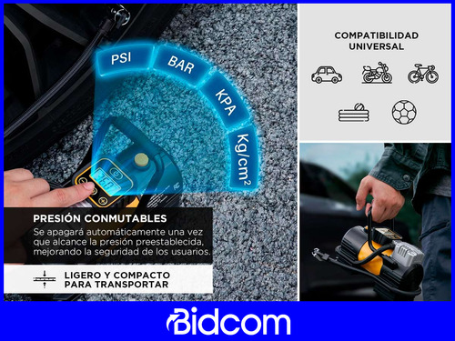 Inflador Portátil Para Auto Gadnic Compresor De Aire 12v 90w