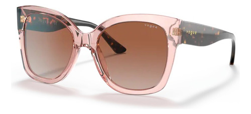 Gafas de sol - Vogue - VO5338s 282813 54 Color de montura rosa/transparente Color varilla Havana Color de lente marrón degradado Diseño rectangular