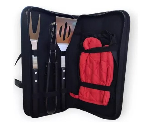 Estuche Para Asar Bbq De Acero Inoxidable Con Guante