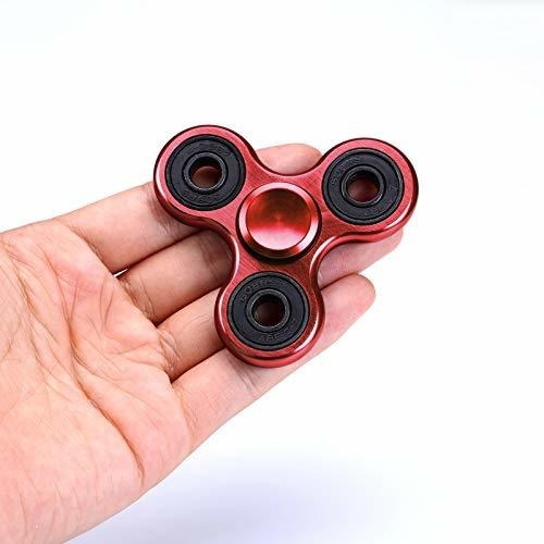 Fidget Spinner Para La Ansiedad Antiestres Color Rojo Metal