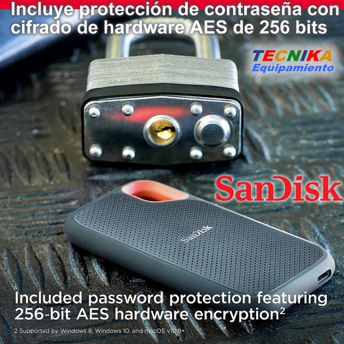 Imagen 6 de 7 de Disco Sólido Externo Sandisk Extreme Sdssde61-2t00-g25 2tb