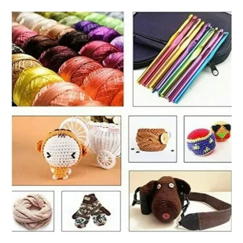 Set Crochet 100 Piezas Agujas Acero Accesorios Tijera Kit