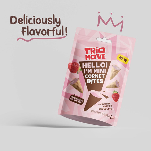 Trio Move Mini Cornet Bites Delicioso Cono De Oblea Crujie