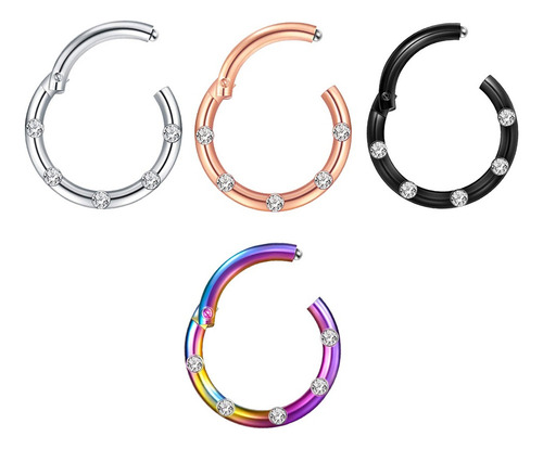 16g Anillo De Nariz De Acero Septum Clicker Helix Pendientes