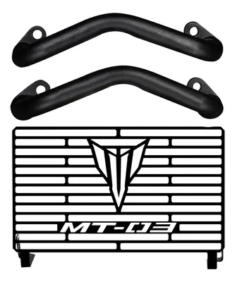 Protetor Motor + Protetor Radiador Mt03 Mt 03 19 A 23  Preto