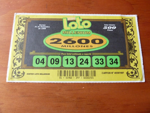 Carton Juego Loto Millenium Vintage