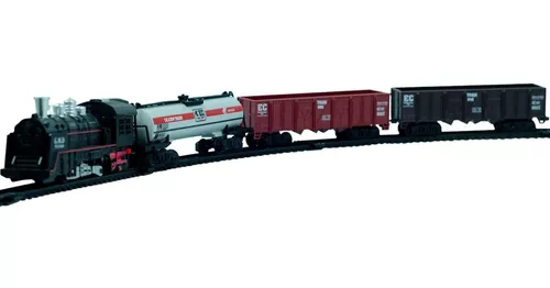 Locomotiva Trilhos Vagões 7 Metros Ferrorama Trem Brinquedo