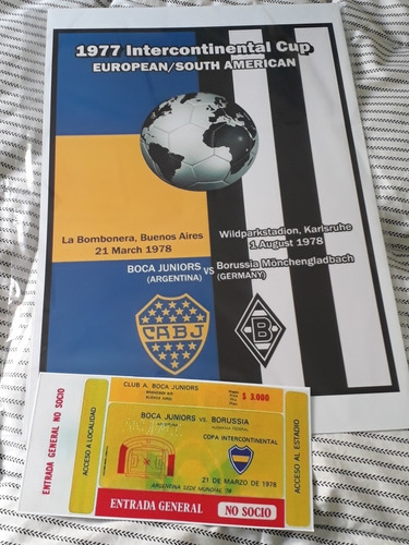 Poster Boca Jrs Copa Intercontinental 77 + Entrada Regalo!!