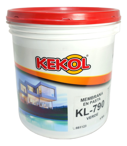 Membrana En Pasta Impermeable Techo Kl790 4 Kg Kekol Verde