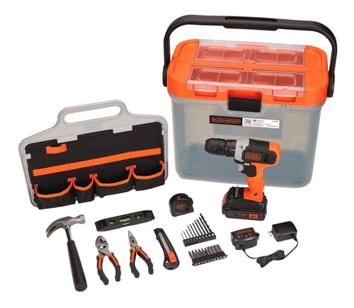 Kit Casa Black+decker Paraf/furad Impacto C/ 29 Acessórios