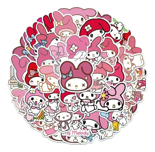 Melody Kuromi 50 Calcomanias Stickers Pvc Hello Kitty