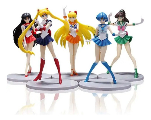 . 5 Figuras De Acción De Sailor Moon, Modelo De Muñecas De