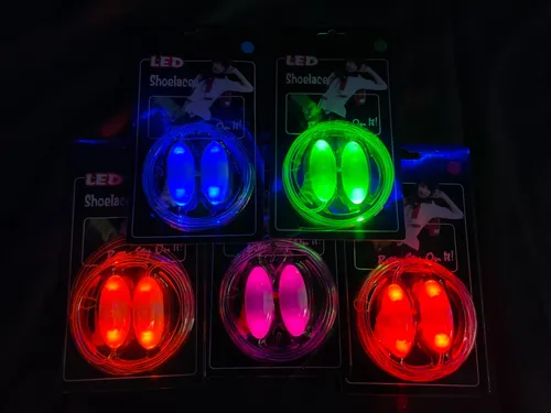 Cordones Luminosos Cotillon Led Colores Ajustable 4 Pares
