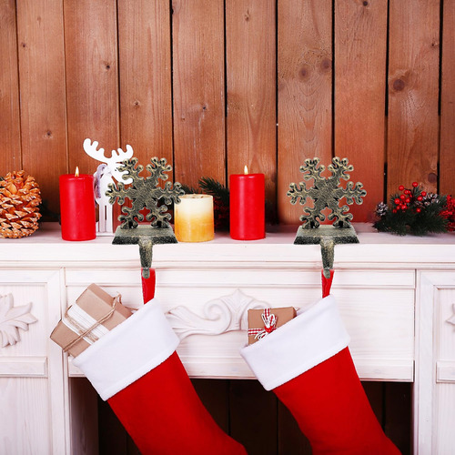 Soportes Para Calcetines De Navidad Con Copos De Nieve 4 Uni