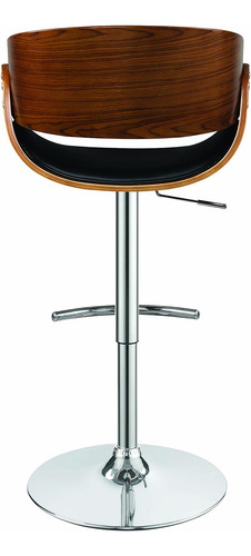 Taburete De Bar Ajustable Negro Y Cromado