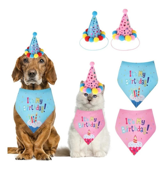 corona sombrero horquillas gato Jupsk 6 piezas Perro Traje de cumpleaños,perro bandana de cumpleaños feliz cumpleaños pancarta,decoración de cumpleaños para mascotas para perro cuello pajarita 
