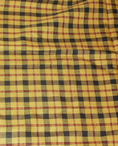 Muy Buena Tela Importada Viyela Amarillo Ocre Negro Y Rojo