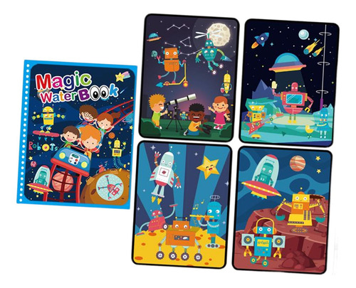 Adorável Livro De Pintura De Água, Livro De Colorir Robô
