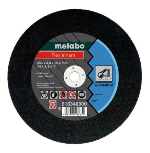 Disco De Corte 355x3mm Inox Metal Metabo Para Sensitiva X10u