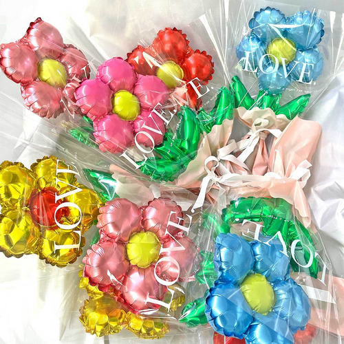 10 Pzas De Globos Metálicos 5 Color Con Bolsa Regalos Regalo