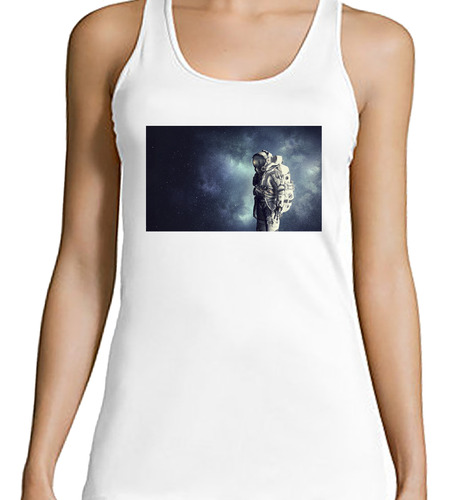 Musculosa Mujer Astronauta Universo Estrellas Planetas N1