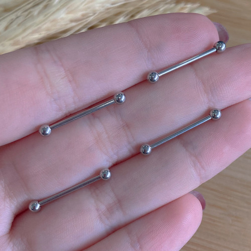 Piercing Reto Microbell Bridge 100% Titânio 12mm 1,2mm Cor Tamanho 12mm
