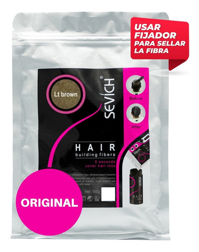 100 Grs. Sevich Fibras Capilares Cubre Calvicie Cabello ... Inmediato Los Colores Disponibles