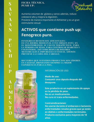 Capsulas Push Up 3 Pzas Para Aumento Gluteo Y Busto No Tiene
