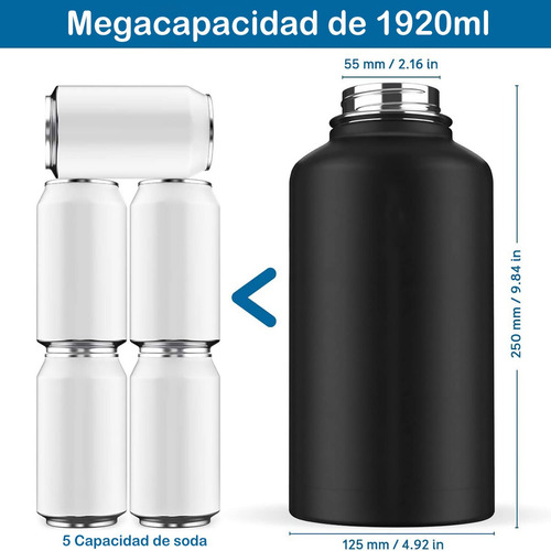 1920ml/64oz Termo De Acero Inoxidable,termo De Agua Con 2