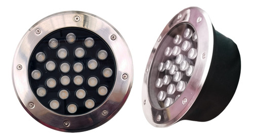 3 Pack Lampara Led Para Piso 24w Acero Inoxidable Exterior Color LUZ CALIDA 3500K