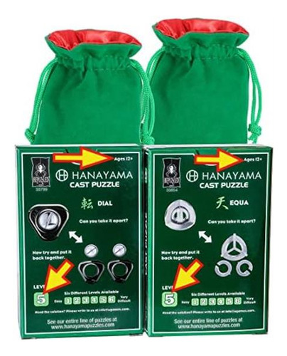 Rompecabezas De Metal Dial Y Equa Hanayama Con 2 Bolsas De C