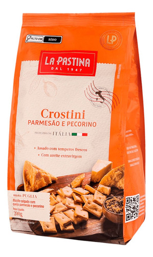 Crostini Italiano Com Parmesão E Pecorino La Pastina 200g