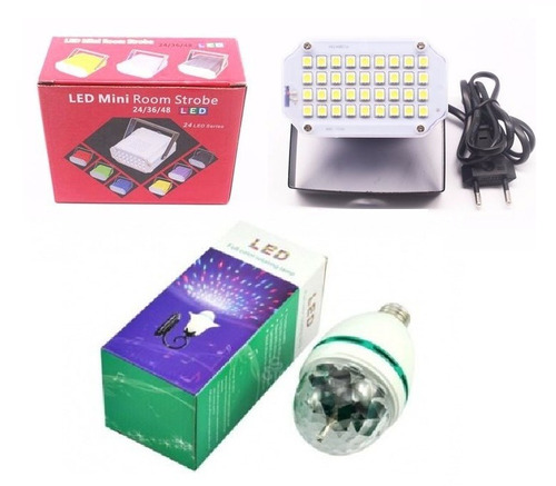 Flash Multi Color 36 Leds Smd + Lampara Efecto Bola Espejos