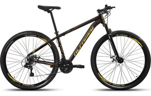 Bicicleta Aro 29 Alfameq Vx Câmbio Shimano 21v Freio A Disco Cor Preto Com Amarelo Tamanho Do Quadro 17