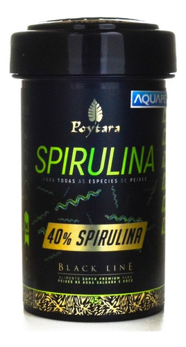 Ração Spirulina Black Line Pellets M 1,5mm 45g Poytara