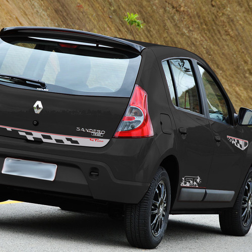 Faixa Sandero Gt Line 2011 Adesivo Lateral Capô Tras. Prata