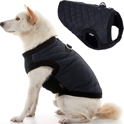 Gooby Fashion Vest - Chaqueta Para Perro, Color Negro, Media