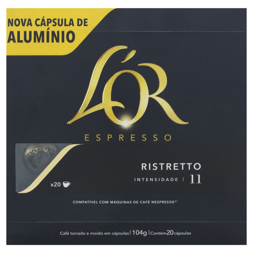  Café espresso ristretto en cápsula L'or sem glúten 20 un