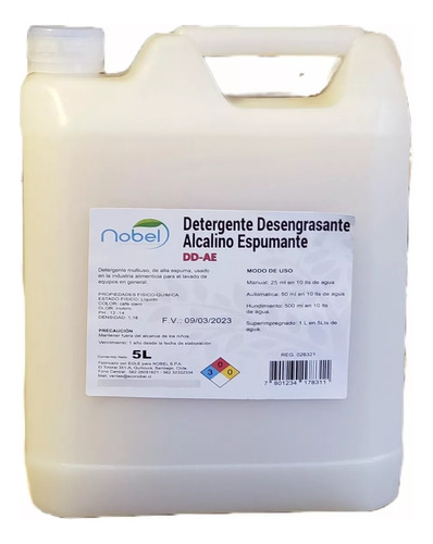 Detergente Desengrasante Alcalino Alta Espuma 5 Lts