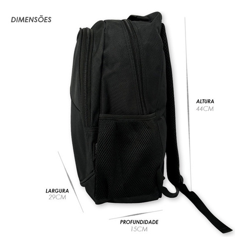 Mochila Notebook Resistente Faculdade Desenho Liso Preto Bag