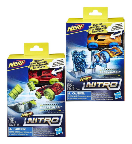 Nerf Nitro 2 Sets Acrobacia Con Auto Hasbro Original 