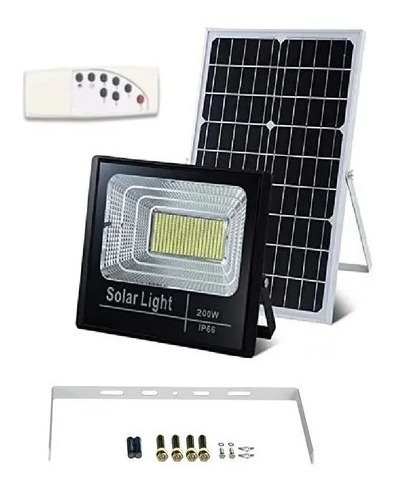 Focos Solar Reflector 200w Con Panel Solar + Control + Kit