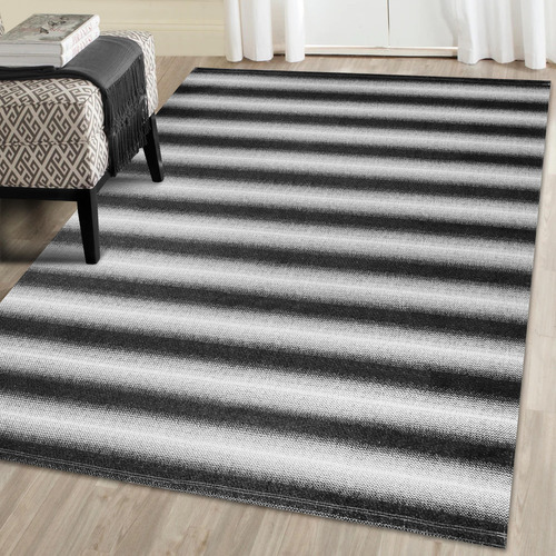 Tapete De Sala Moderno Boho 1,50m X 1,32m Genebra Exclusivo Cor Preto Desenho do tecido Geométrico