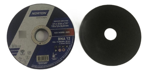 Disco De Corte Norton 115x1,0x22,23 Mm Bna12