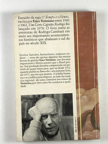 Livro Um Certo Capitão Rodrigo Érico Verissimo 26ª Edição Editora Globo S.a. 1994 - E5