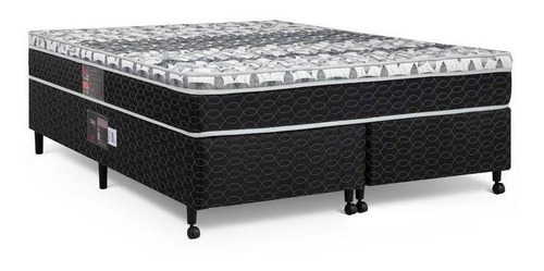 Cama+ Colchão Castor King Size Bonnel Class One Face 193x203 Cor Preto