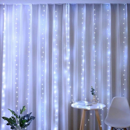 W Cadena De Luces Led De 6 X 3 Metros, 8 Modos De Luz